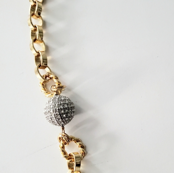 RJ Graziano Gold Toned Necklace with Pavè Balls - Picture 3 of 4
